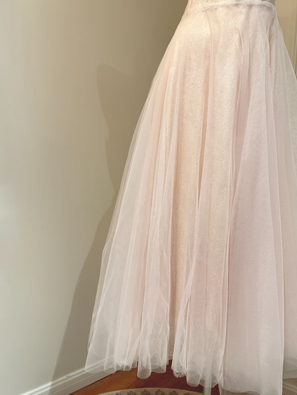 Modest a line spaghetti straps pink prom dress formal party dresses AU157