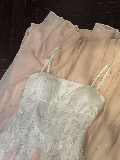 Vintage Prom Dresses A line Spaghetti Strap Sleeveless Pink Lace Prom Dress Inspiration Long Prom Dresses AU160