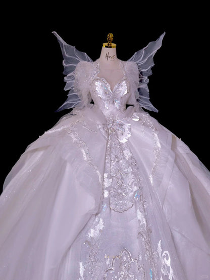 Fairy-tale Ball Gown Sweetheart With Sleeves Tulle Brides Gown Bridal Dress Wedding Dresses Style RB6615