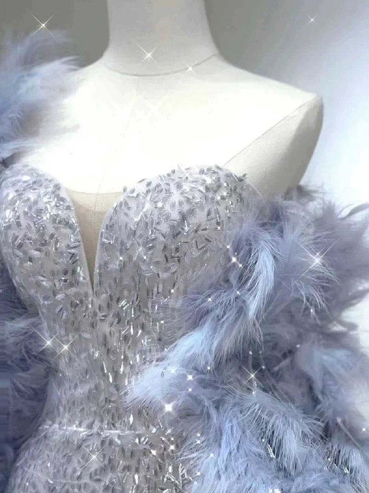 Sexy Mermaid Sweetheart Silver Sequin Prom Dress Inspiration Long Party Formal Prom Dresses AU175