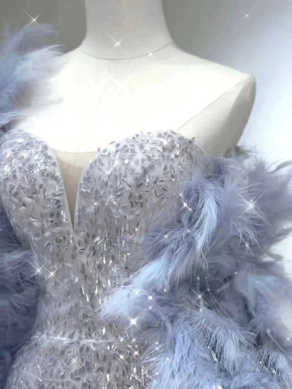 Sexy Mermaid Sweetheart Silver Sequin Prom Dress Inspiration Long Party Formal Prom Dresses AU175