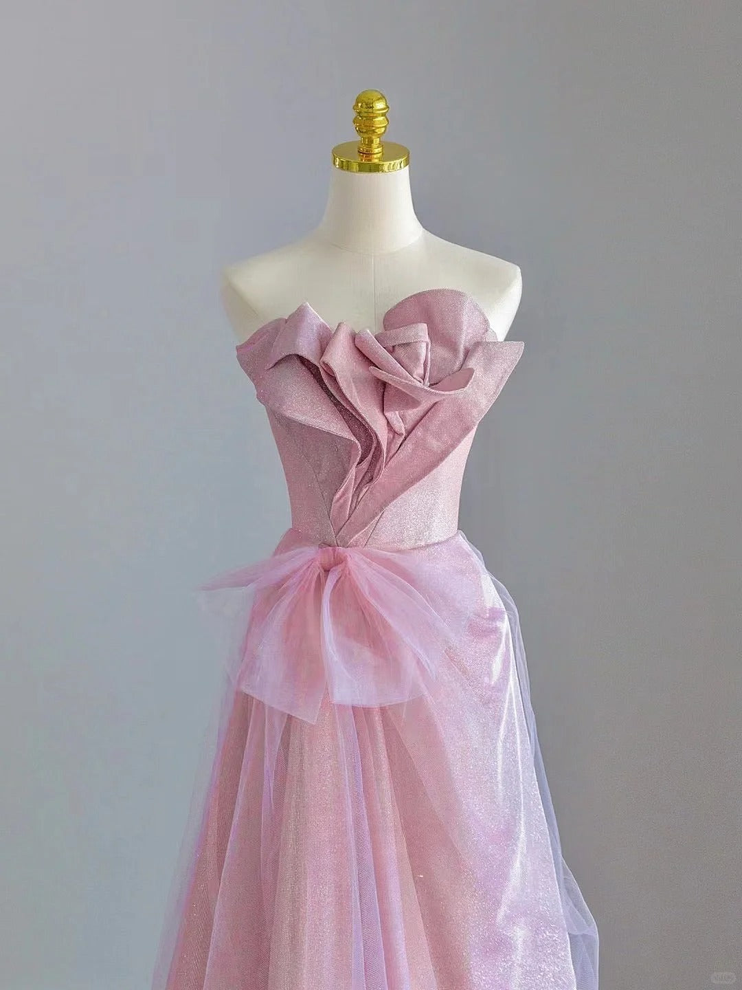 Pretty A line Sweetheart Pink With Ruffled Prom Dresses Long Evening Party Formal Outfits RB6623