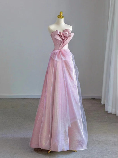 Pretty A line Sweetheart Pink With Ruffled Prom Dresses Long Evening Party Formal Outfits RB6623