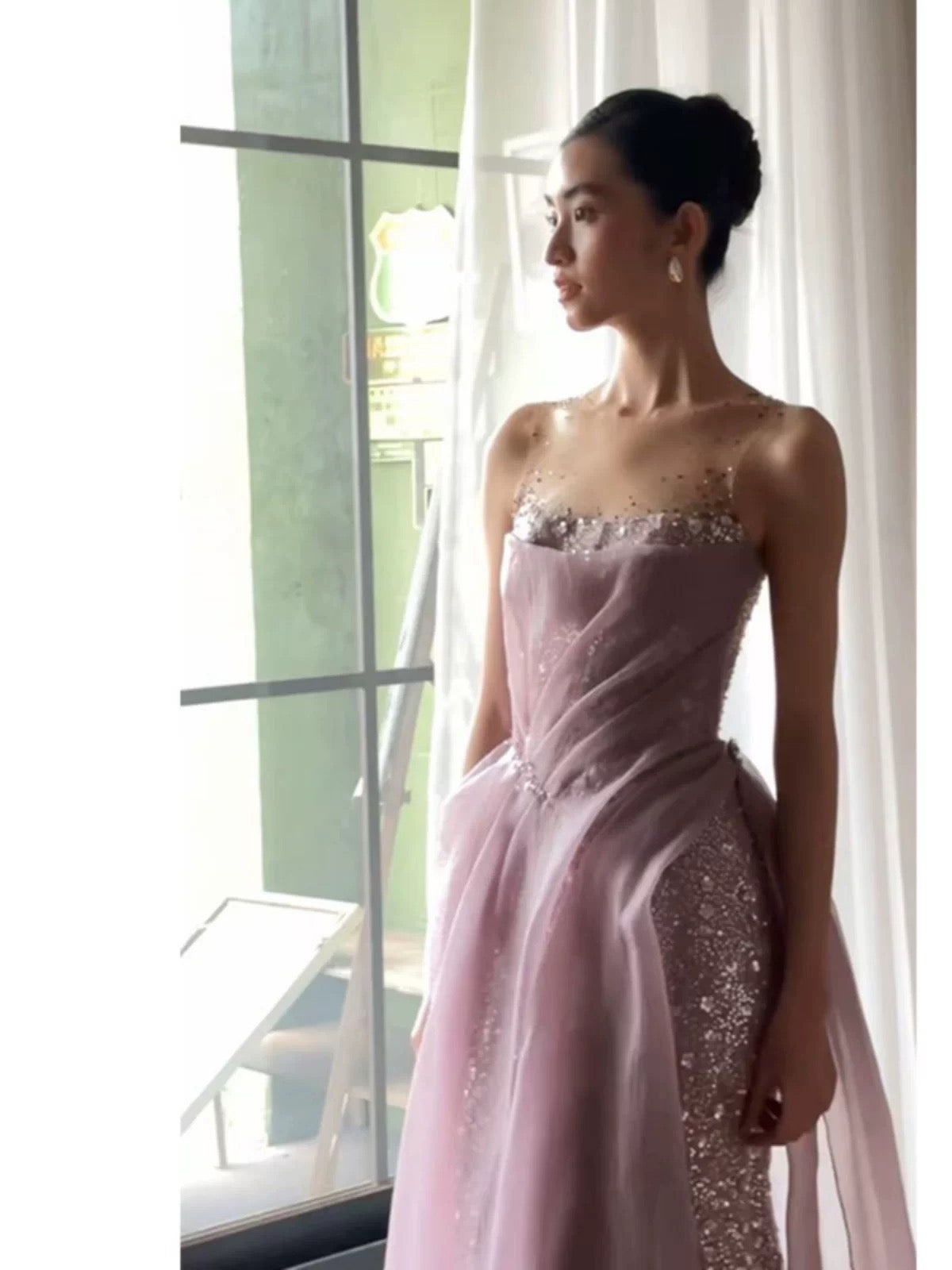 Sexy Mermaid Lilac Sequin Sleeveless Prom Dress Inspiration Long Party Formal Prom Dresses AU194