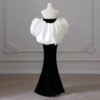 Classy Mermaid Sweetheart Sleeveless Black Long Prom Dresses Party Formal Graduation Dress AU205