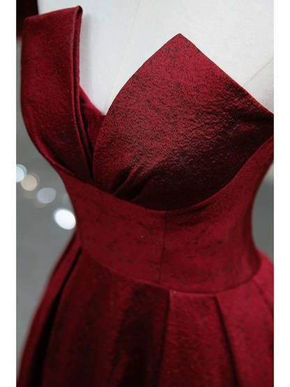 Charming A Line Strapless Red Satin Prom Dresses Inspiration Prom Dress Princess Graduation Dress AU218