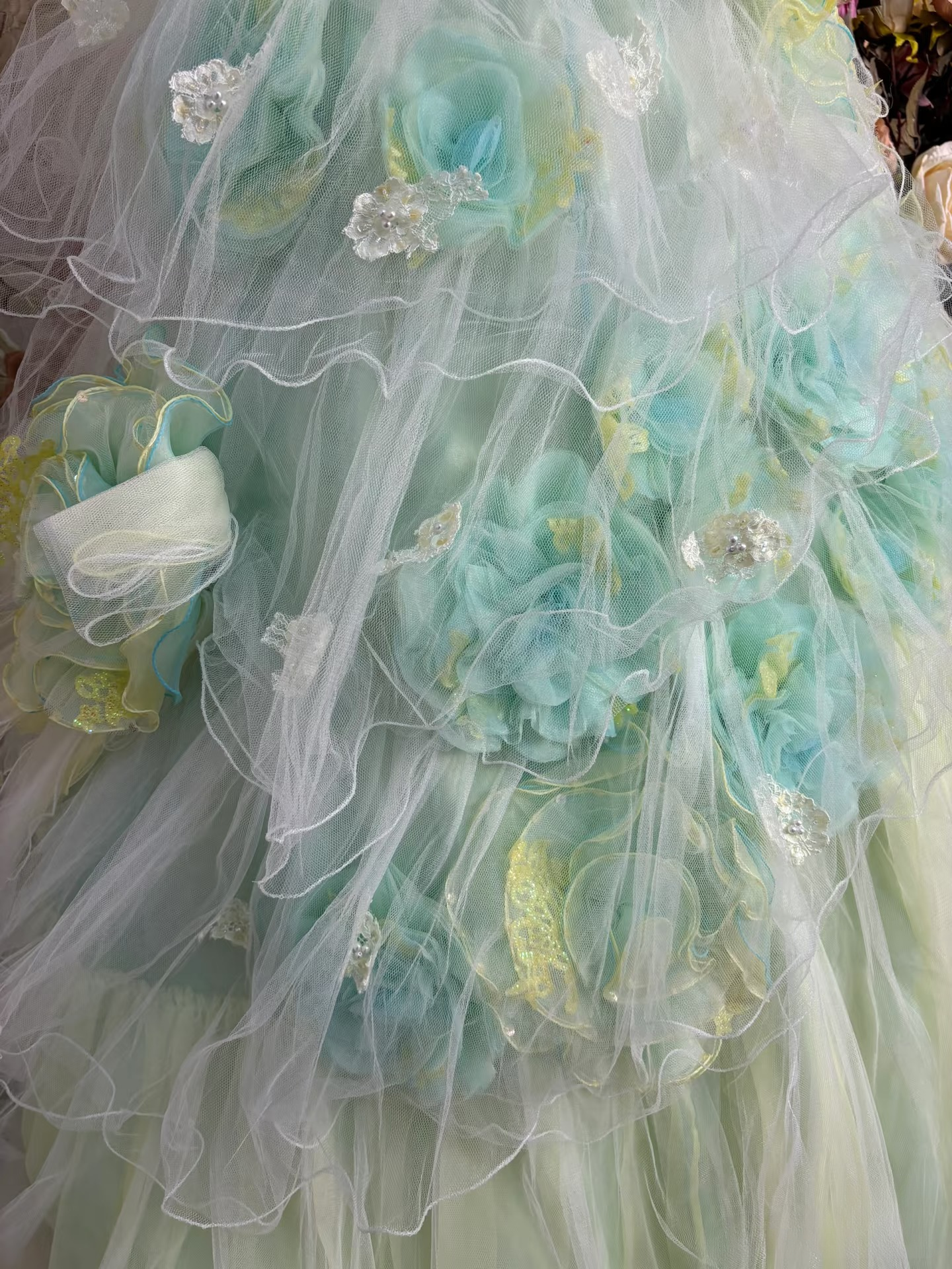Vintage Ball Gown Spaghetti Strap Mint Green Tulle Long Quinceanera Dress Sweet 15 Gown 16 Birthday Dresses AU219