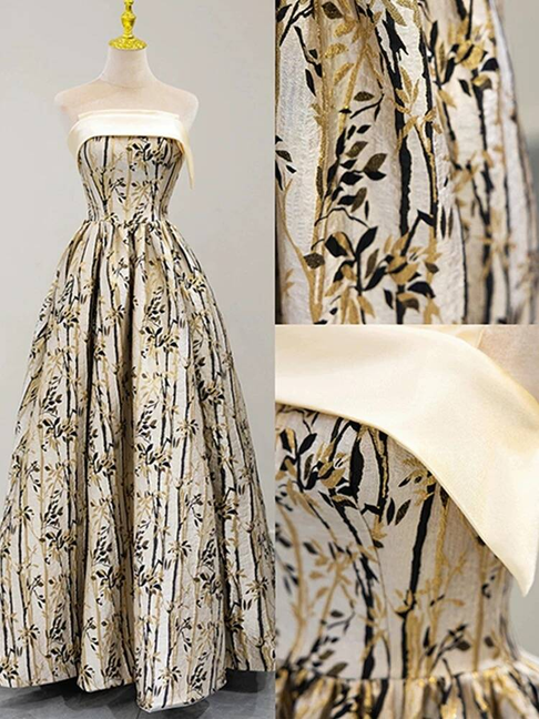 Charming Ball Gown Strapless Satin Prom Dresses Inspiration Prom Dress Princess Graduation Dress AU223
