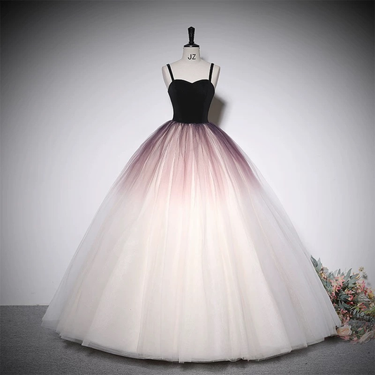Black Quinceanera Dresses Ball Gown Spaghetti Straps Tulle Prom Gowns Vestidos De 15 Anos Formal Party Long Sweet 16 Dress AU226