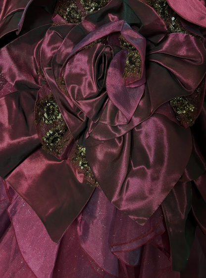 Vintage Ball Gown Spaghetti Strap Grape Taffeta Long Quinceanera Dress Sweet 15 Gown 16 Birthday Dresses AU226