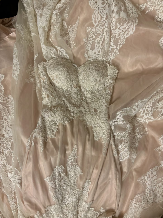 Retro Mermaid Sweetheart Champagne 1960s White Fitted Corset Bride Gown Long Lace Wedding Dresses AU233
