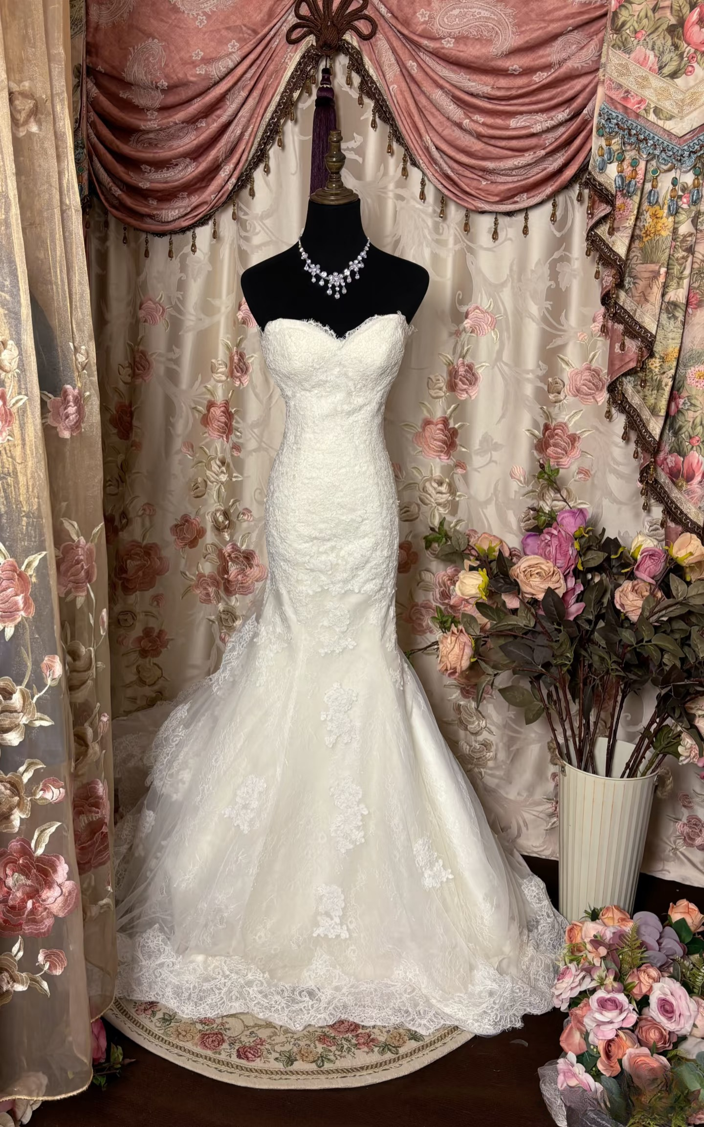 Retro Mermaid Sweetheart 1960s White Fitted Corset Bride Gown Long Lace Wedding Dresses AU234
