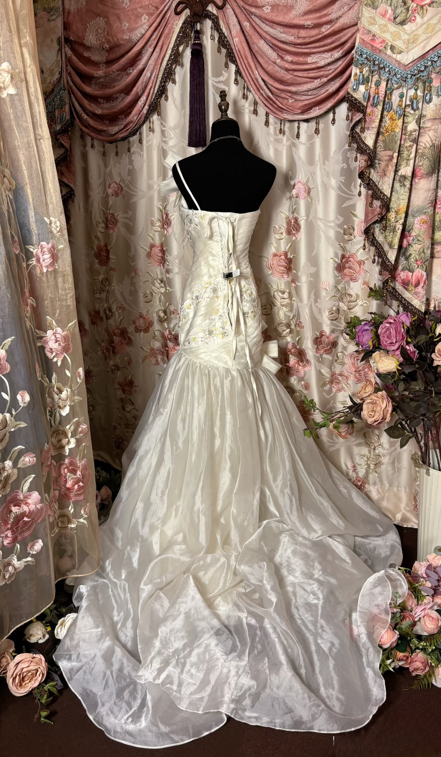 Retro Wedding Dresses Mermaid One Shoulder Plus Size 1970s Vintage Lon – RubyFashionDress