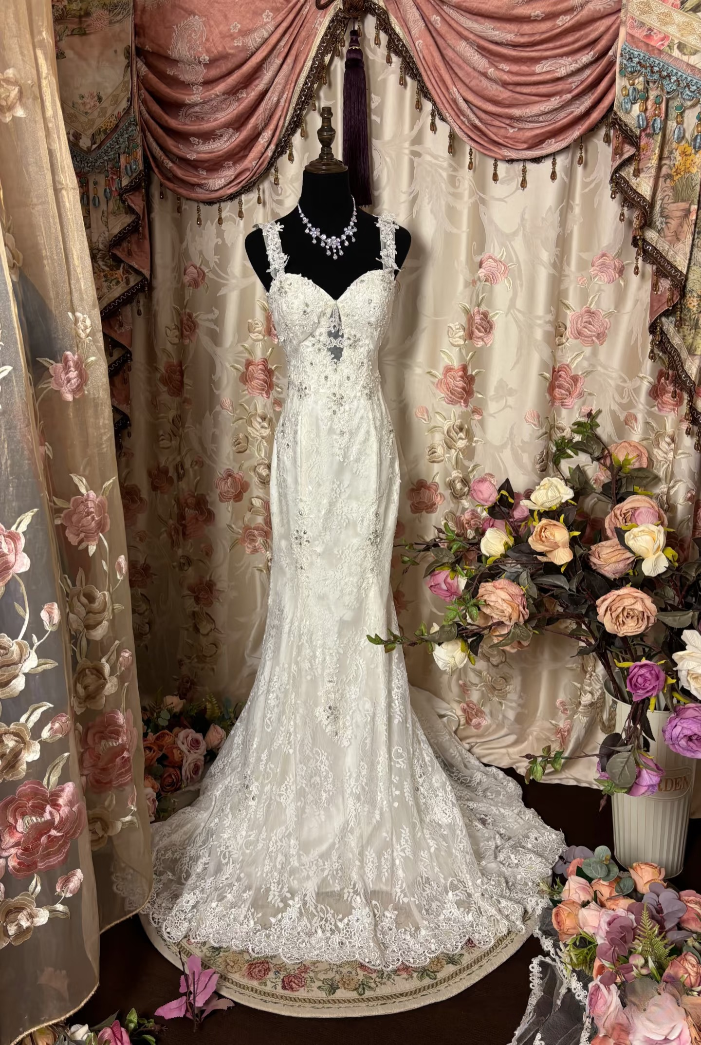 Retro Mermaid Straps Sweetheart Lace Long Prom Dresses 80s 70s Party White Prom Gowns AU244
