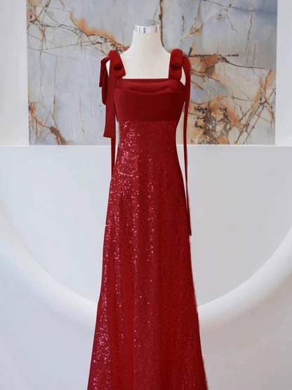 Vintage A Line Straps Sequin Pink Long Prom Dresses Party Dress 20th Birthday Outfits Graduation Dress AU251