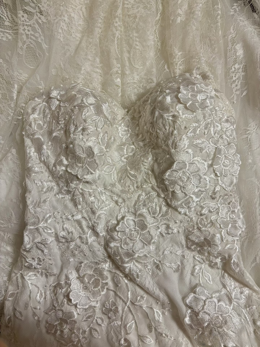 Vintage Mermaid Sweetheart 1950s White Fitted Corset Bride Dress Long Lace Appliques Classy Wedding Dresses AU259