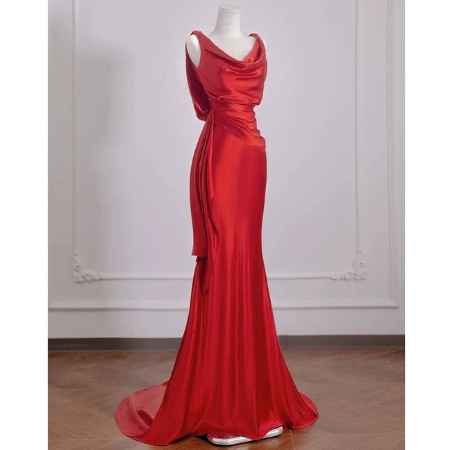 Sexy Mermaid Black Sleeveless Satin Long Prom Dresses Party Dress 21st Birthday Outfits Graduation Dress AU280