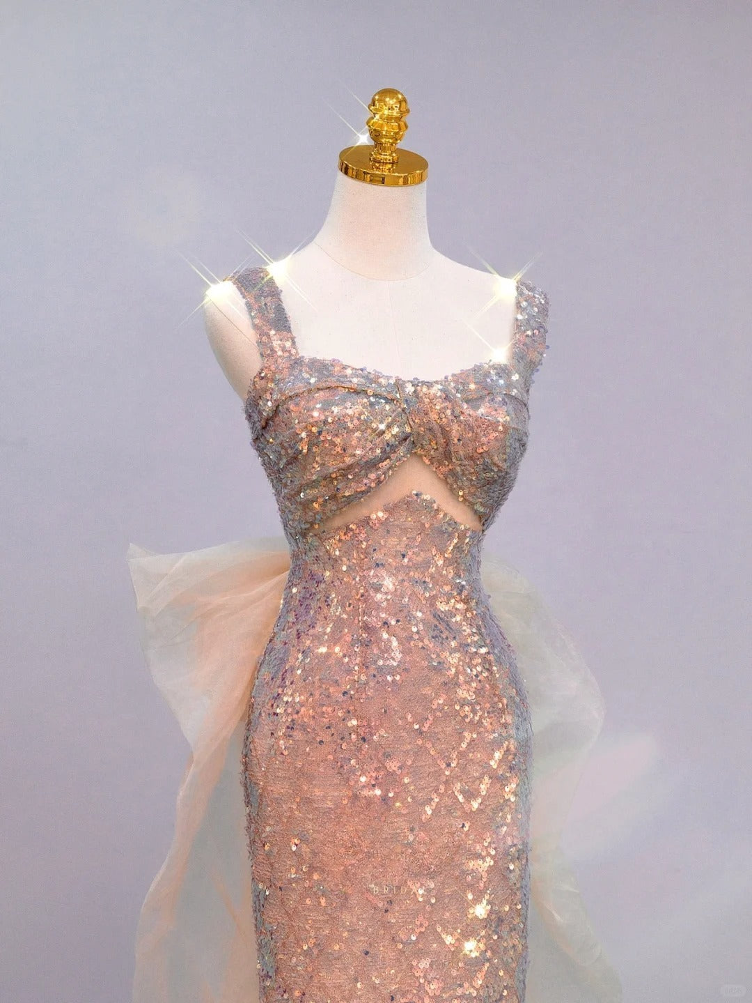 Sparkly Mermaid Sweetheart With Straps Pink With Bow Prom Dresses Long Evening Party Formal Outfits RB6655