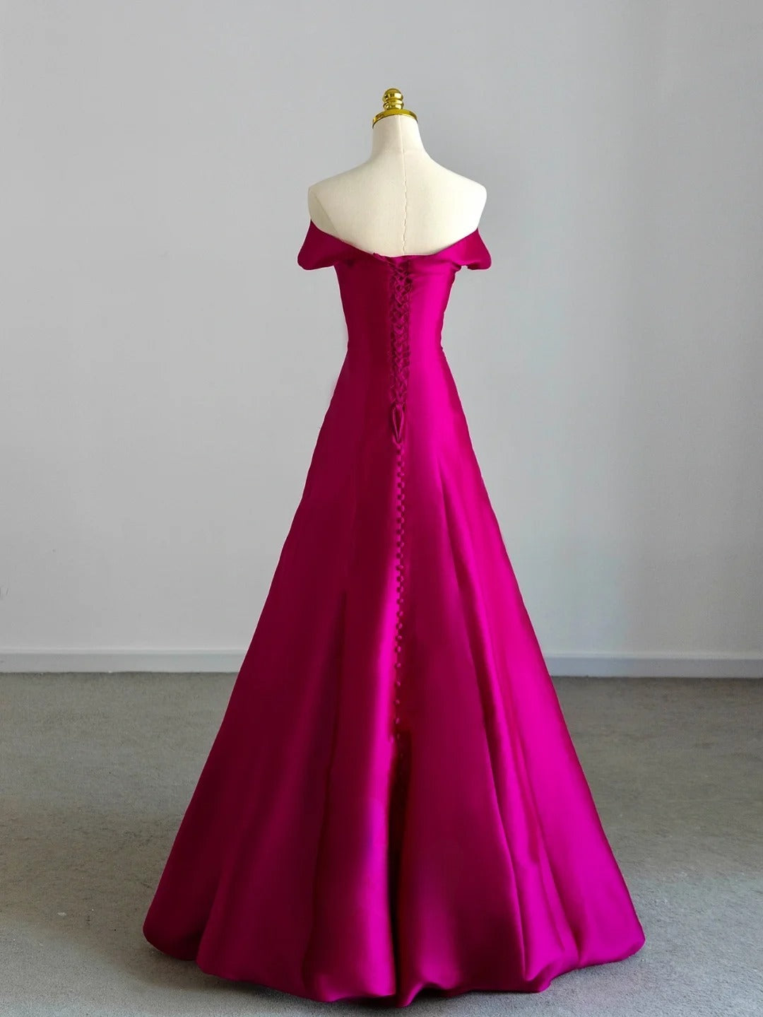 Pretty Ball Gown Off The Shoulder Hot Pink With Beading Prom Dresses Long Evening Party Formal Outfits RB6656