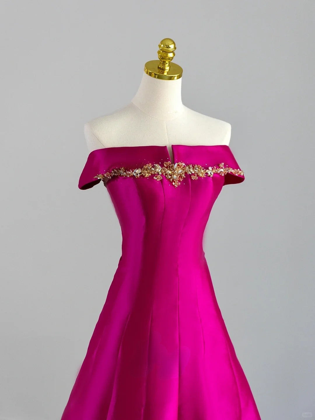 Pretty Ball Gown Off The Shoulder Hot Pink With Beading Prom Dresses Long Evening Party Formal Outfits RB6656