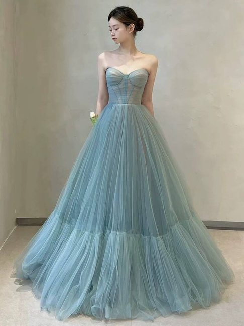 Classy Ball Gown Sweetheart Tulle Long Prom Dresses Party Dress 21st Birthday Outfits Graduation Dress AU276