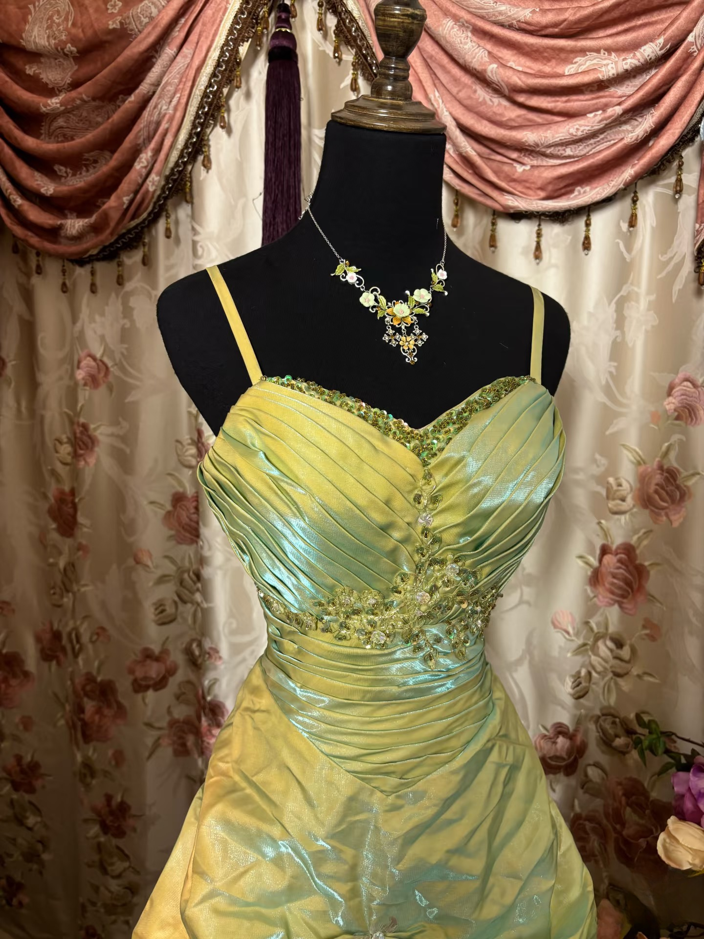 Vintage Mermaid Spaghetti Strap Sage Green With Beads Gem Long Prom Dresses Formal Party Teens Evening Gowns AU292