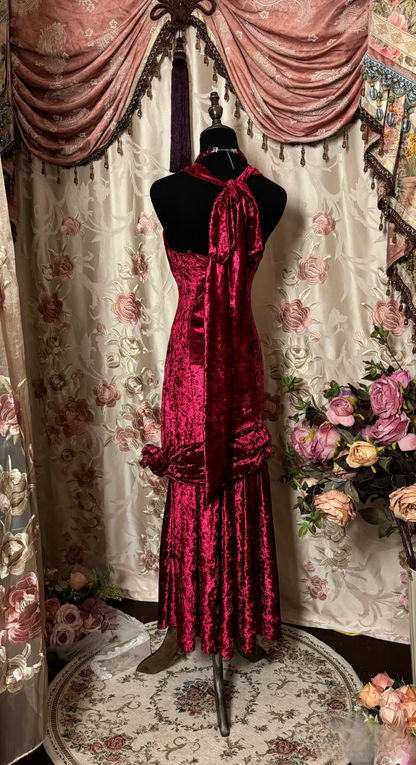 Vintage Mermaid Straps Fuchsia Sleeveless Long Prom Dresses Formal Party Teens Evening Gowns AU296