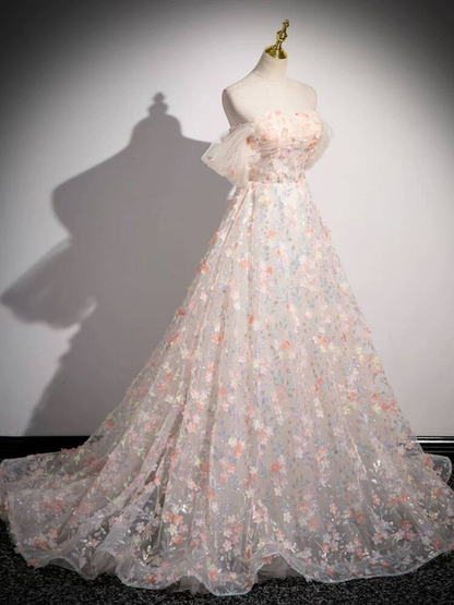 Beautiful Ball Gown Off The Shoulder Sequin Flowers Prom Dresses Inspiration Prom Dress Princess Graduation Dress AU297