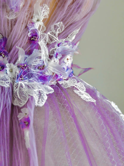Modest Ball Gown Strapless Lilac Tulle Quinceañera Dress Moda 2000 Long 15 Quinceanera Dresses Ideas Sweet 16 Outfits RB6659