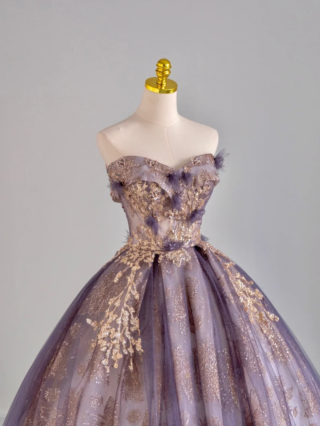 Modest Ball Gown Sweetheart Purple Tulle Quinceañera Dress Moda 2000 Long 15 Quinceanera Dresses Ideas Sweet 16 Outfits RB6665