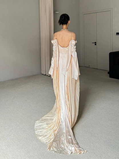 Vintage A Line Off The Shoulder Satin Floor Length Prom Dresses Party Dress 21st Birthday Outfits Graduation Dress AU340