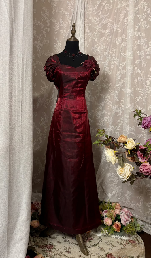 Vintage Prom Dress Outfit A line Sweetheart Burgundy Dark Red Long 90s Prom Dresses Formal Evening Gowns AU348