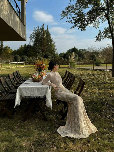 Sexy Mermaid High Neck Long Sleeves Lace White Wedding Dress French Brides Dresses Fairytale Wedding Gown AU359