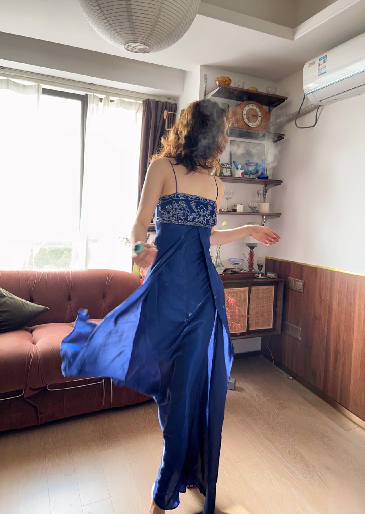 Vintage Prom Dress Outfit A Line Spaghetti Strap With Silver Beaded Long 90s Prom Dresses Formal Evening Gowns AU361
