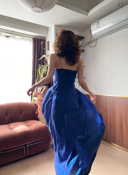 Vintage Prom Dress Outfit A Line Spaghetti Strap With Silver Beaded Long 90s Prom Dresses Formal Evening Gowns AU361