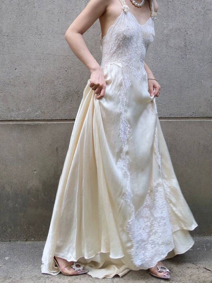 Vintage A line Straps Lace White Wedding Gown Long Fairytale Bride Gown Wedding Dresses AU368