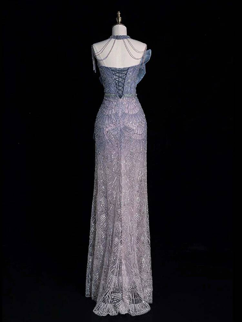 Sexy Mermaid Strapless Sequin Long Prom Dress Inspiration Party Formal Gown Prom Dresses AU376