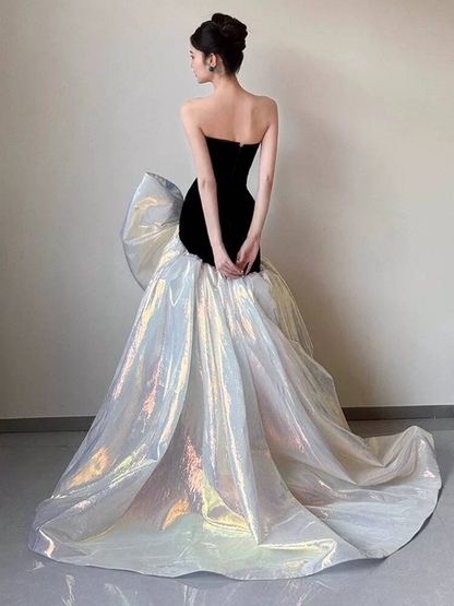 Timeless Mermaid Strapless Black Prom Dresses Party Dress Birthday Outfits Graduation Dress AU393