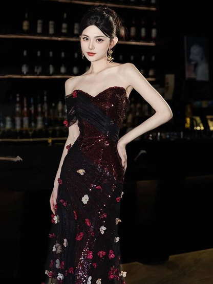 Modest Mermaid Off The Shoulder Black Tulle Long Prom Dress Inspiration Party Formal Gown Prom Dresses AU408