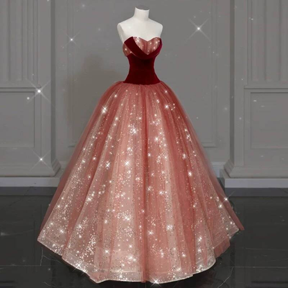 Classy Ball Gown Sweetheart Red Tulle Prom Dresses Party Dress 21st Birthday Outfits Senior Graduation Dress AU415