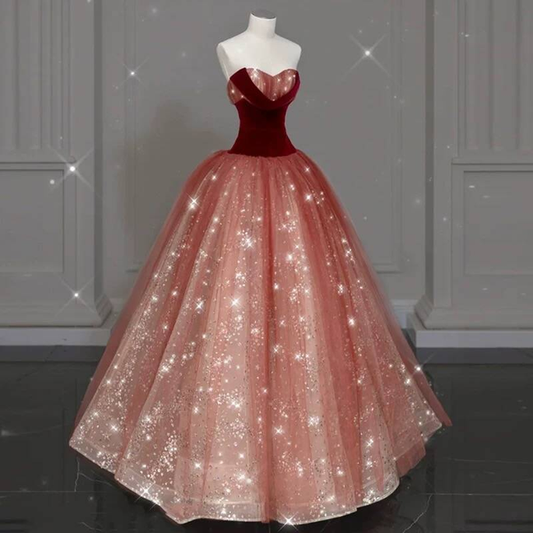 Classy Ball Gown Sweetheart Red Tulle Prom Dresses Party Dress 21st Birthday Outfits Senior Graduation Dress AU415