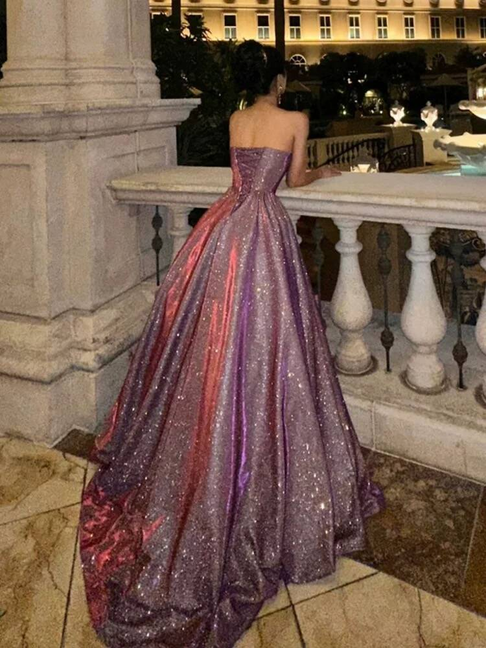 Cute A line Sweetheart Light Purple Sequin Prom Dresses Party Dress 20th Birthday Outfits Graduation Dress AU422