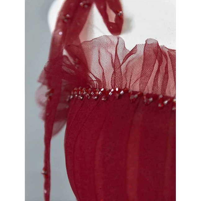 Timeless A Line Spaghetti Straps Sequin Burgundy Prom Dress Inspiration Long Party Formal Prom Dresses AU442