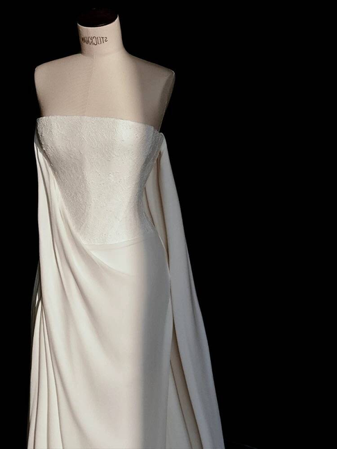 Vintage Sheath Strapless Lace Satin Wedding Dress Bride Gown Fairytale Wedding Dresses AU480