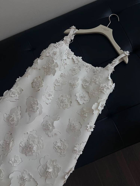 Cute A line Square Neck White Short Wedding Dress Bride Gown Fairytale Wedding Dresses AU509