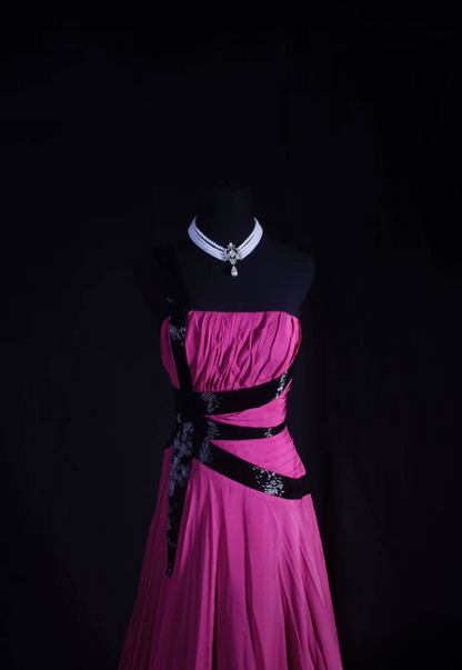 Elegant A line Strapless Grape Chiffon Floor Length Prom Dress Inspiration Long Prom Dresses AU521