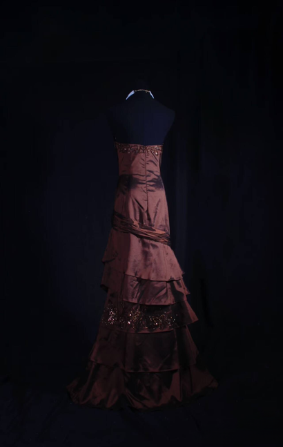 Vintage Mermaid Strapless Taffeta Floor Length Prom Dress Beads Inspiration Long Prom Dresses AU529