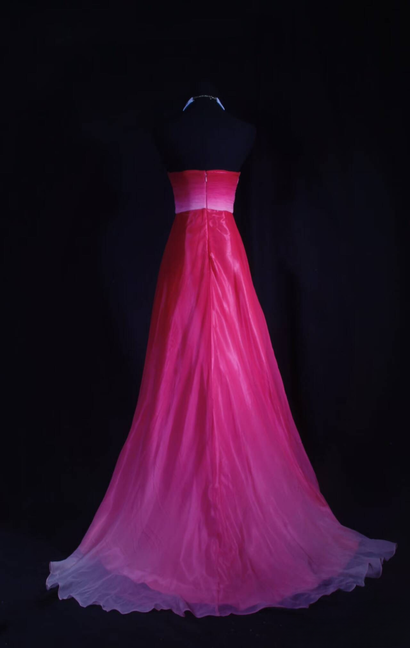 Stunning A Line Sweetheart Ombre White Pink Chiffon Silver Sequin Prom Dresses 2026 Inspiration Prom Dress Princess Graduation Dress AU530