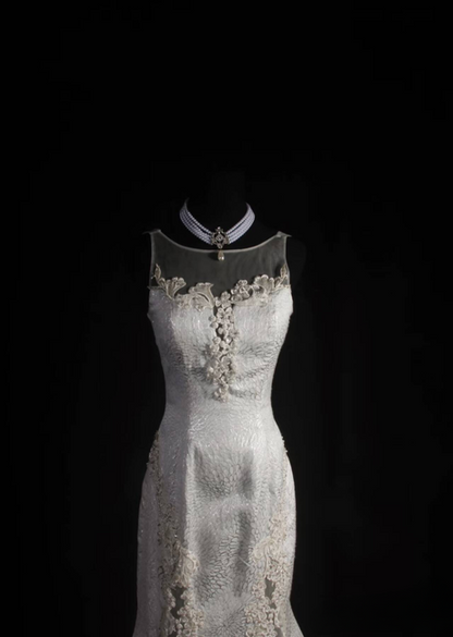 Vintage Mermaid Bateau Silver Gray Long Prom Dresses Party Dress Princess Graduation Dress AU531
