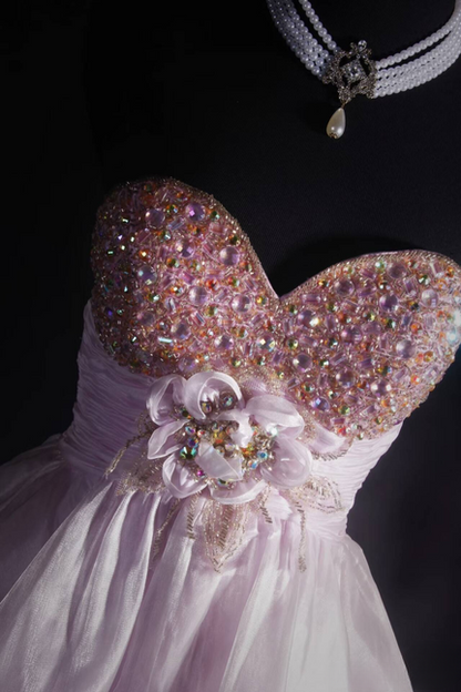 Gorgeous Ball Gown Sweetheart Lilac Tulle Short 18th Birthday Dress Cocktail Gowns Homecoming Dresses AU533
